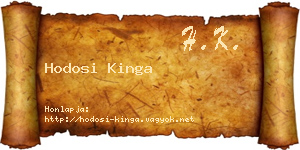 Hodosi Kinga névjegykártya